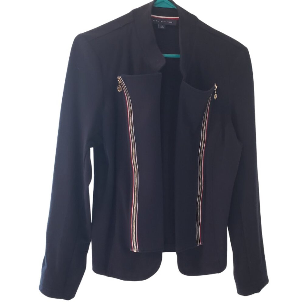 Tommy Hilfiger Knit gold zipper Jacket sz M NWOT Preppy Classic